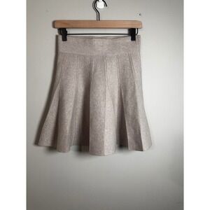 Club Monaco Womens Fit and Flare Knit Skirt Oatmeal Beige Heather Mini Small